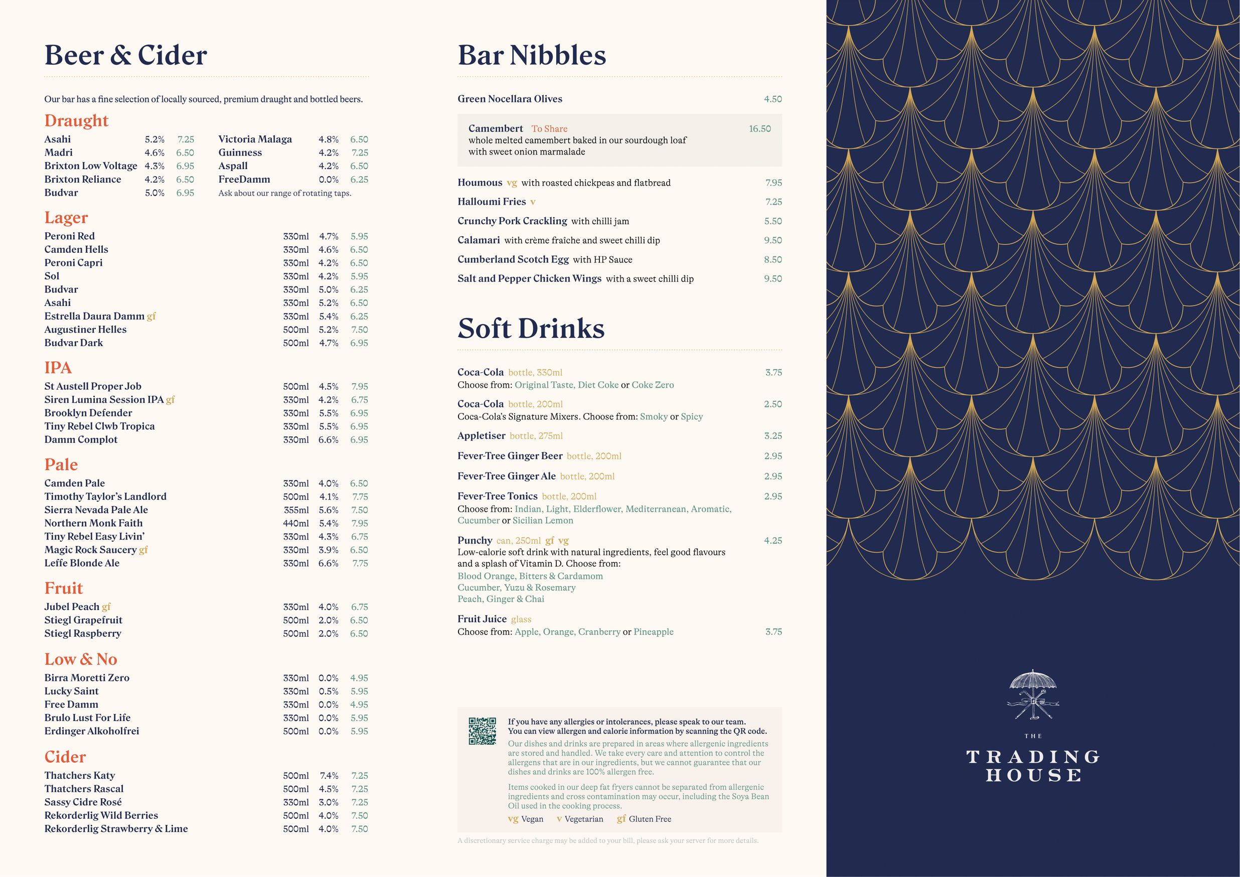 The Trading House menu and prices | First Table