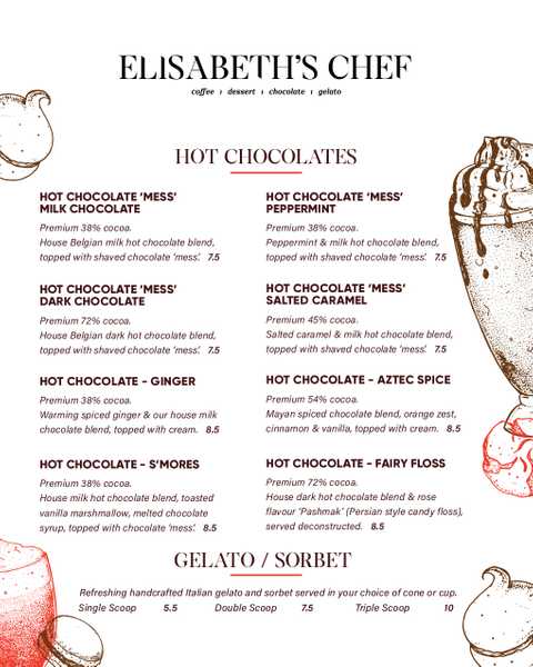 Elisabeth's Chef menu