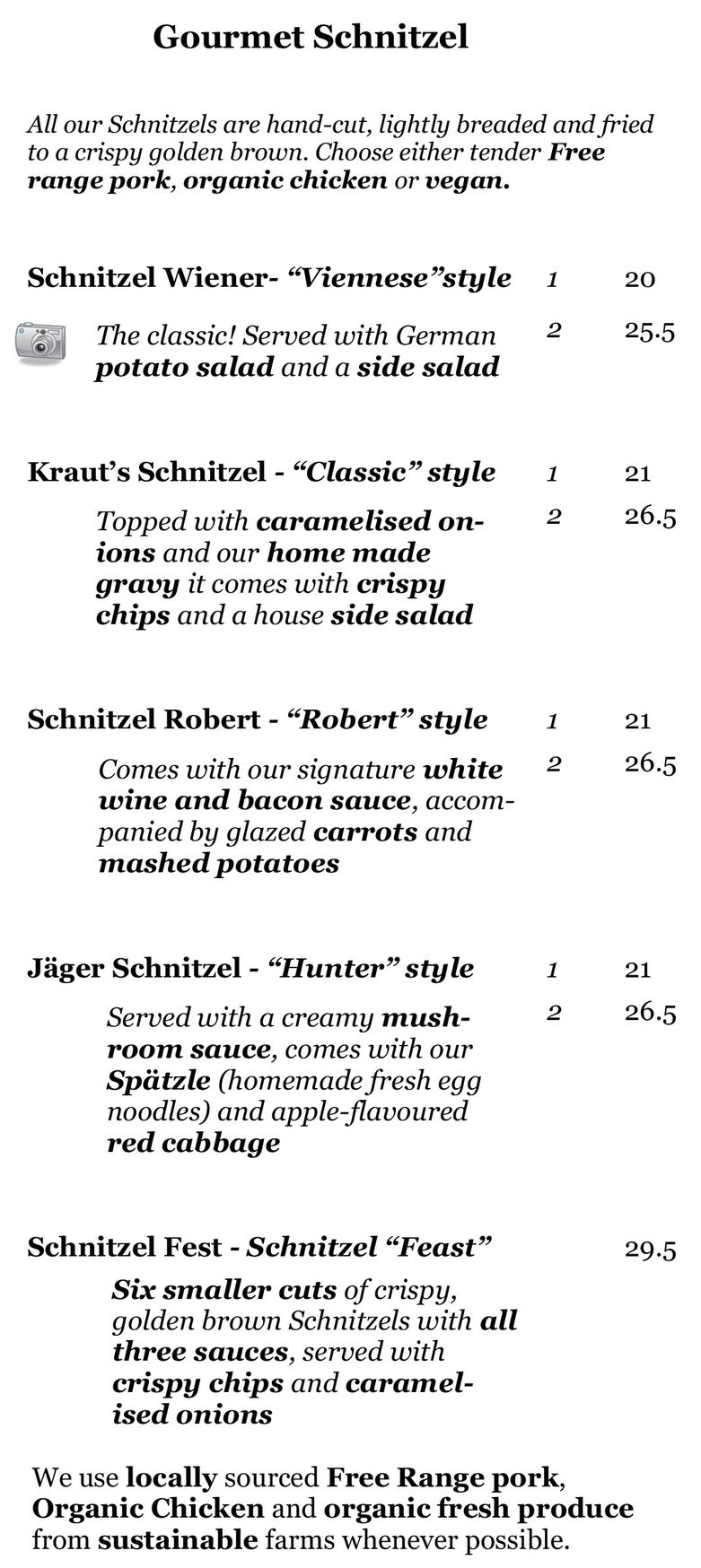 Kraut's German Restaurant & Bar menu and prices | First Table